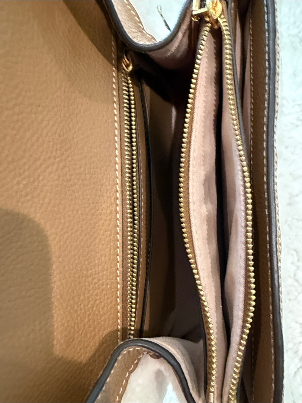 kate spade Brown and Cream Shearling Trim Shoulder Bag - Picture 4 of 4